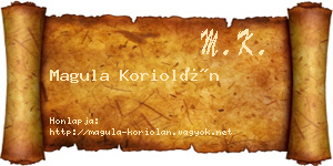 Magula Koriolán névjegykártya